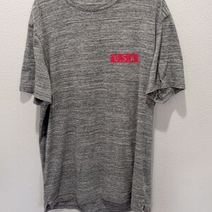 American Eagle Outfitters Gray Tee with Red USA Patch